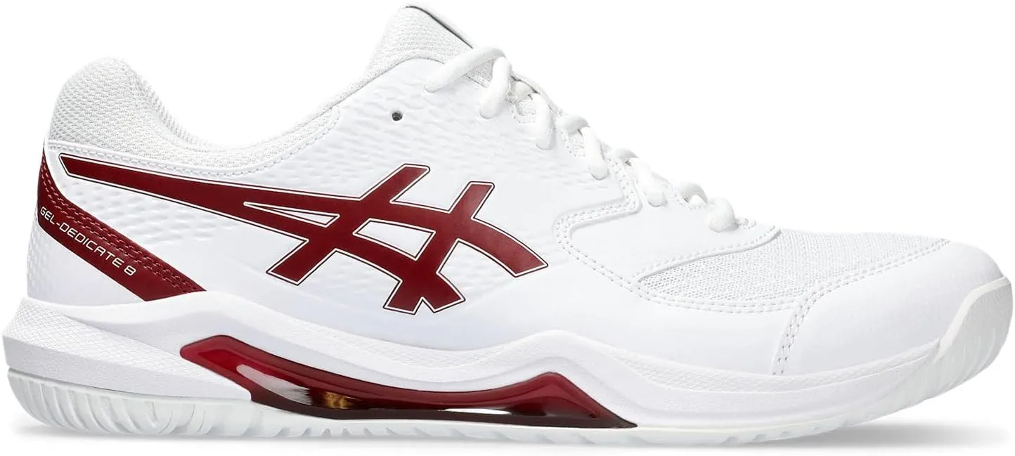 GEL-Dedicate 8 Tennis Shoe ASICS, White/Antique Red