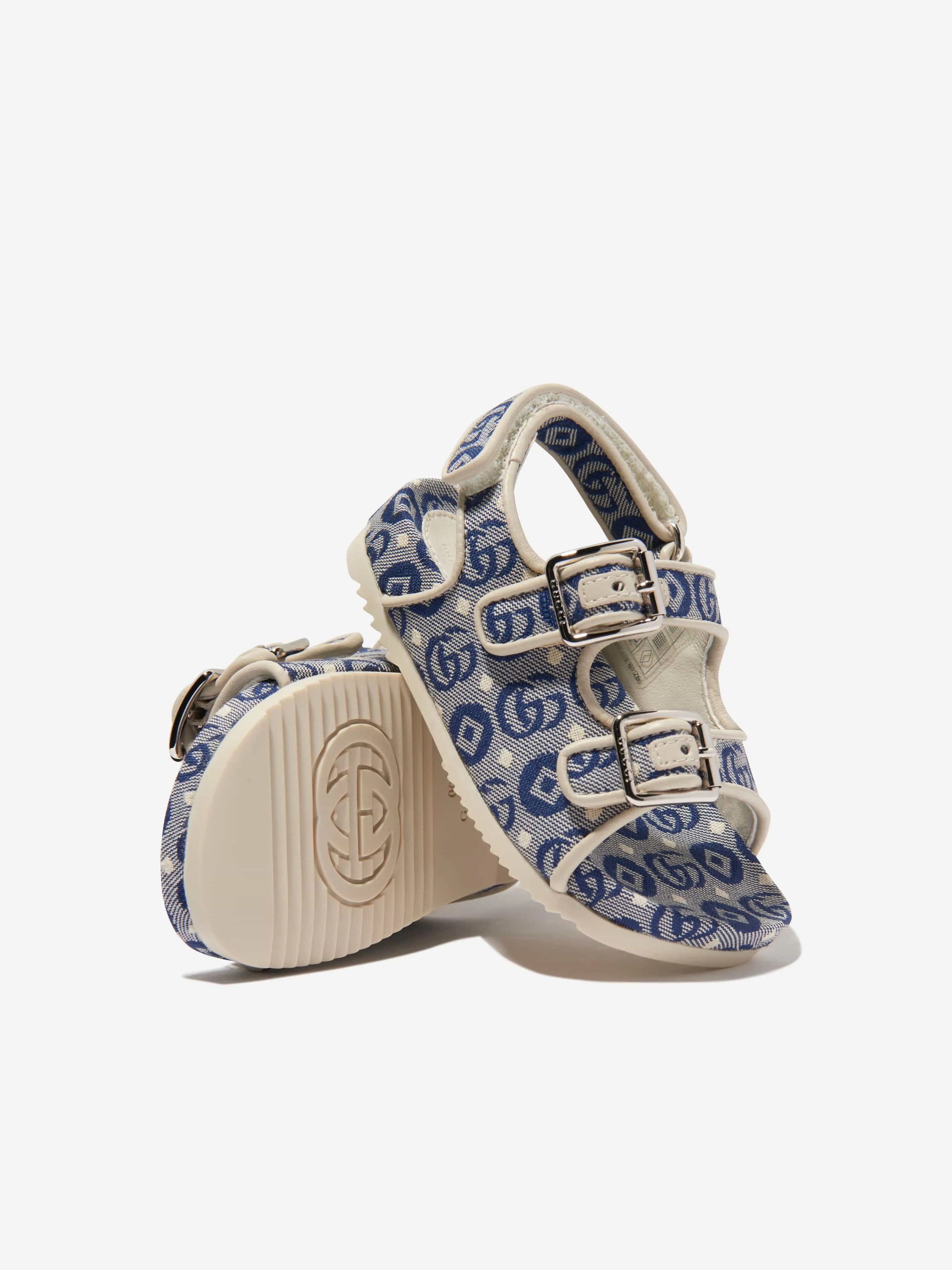 Gucci Kids GG Logo Sandals in Navy