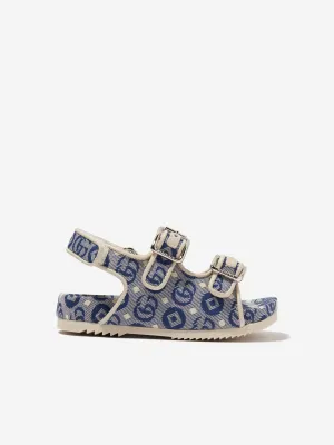 Gucci Kids GG Logo Sandals in Navy