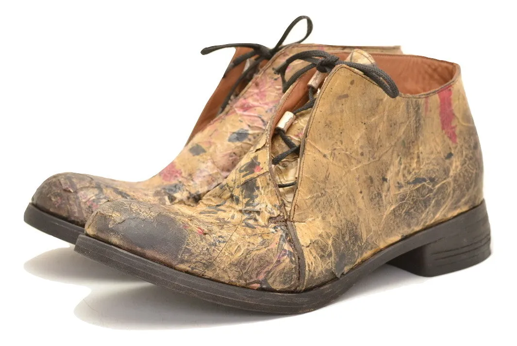 Half boot blind lace |  decoupage on cordovan