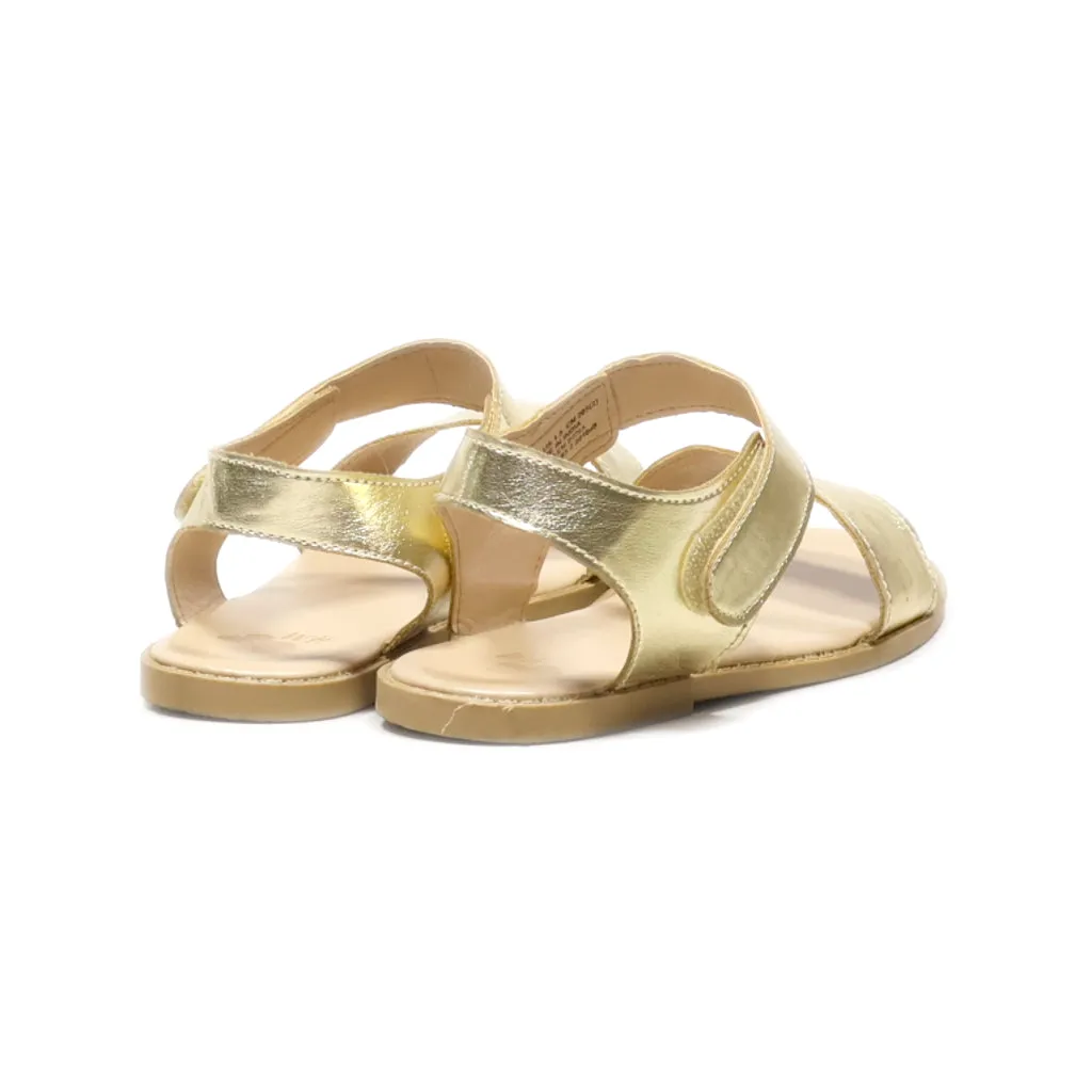 H&M Flat Sandals Leather Gold Colour For Kids