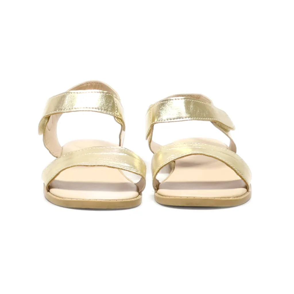 H&M Flat Sandals Leather Gold Colour For Kids