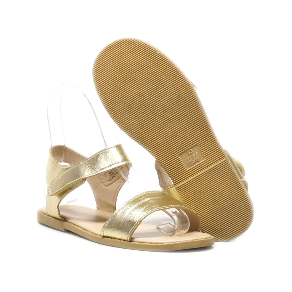 H&M Flat Sandals Leather Gold Colour For Kids