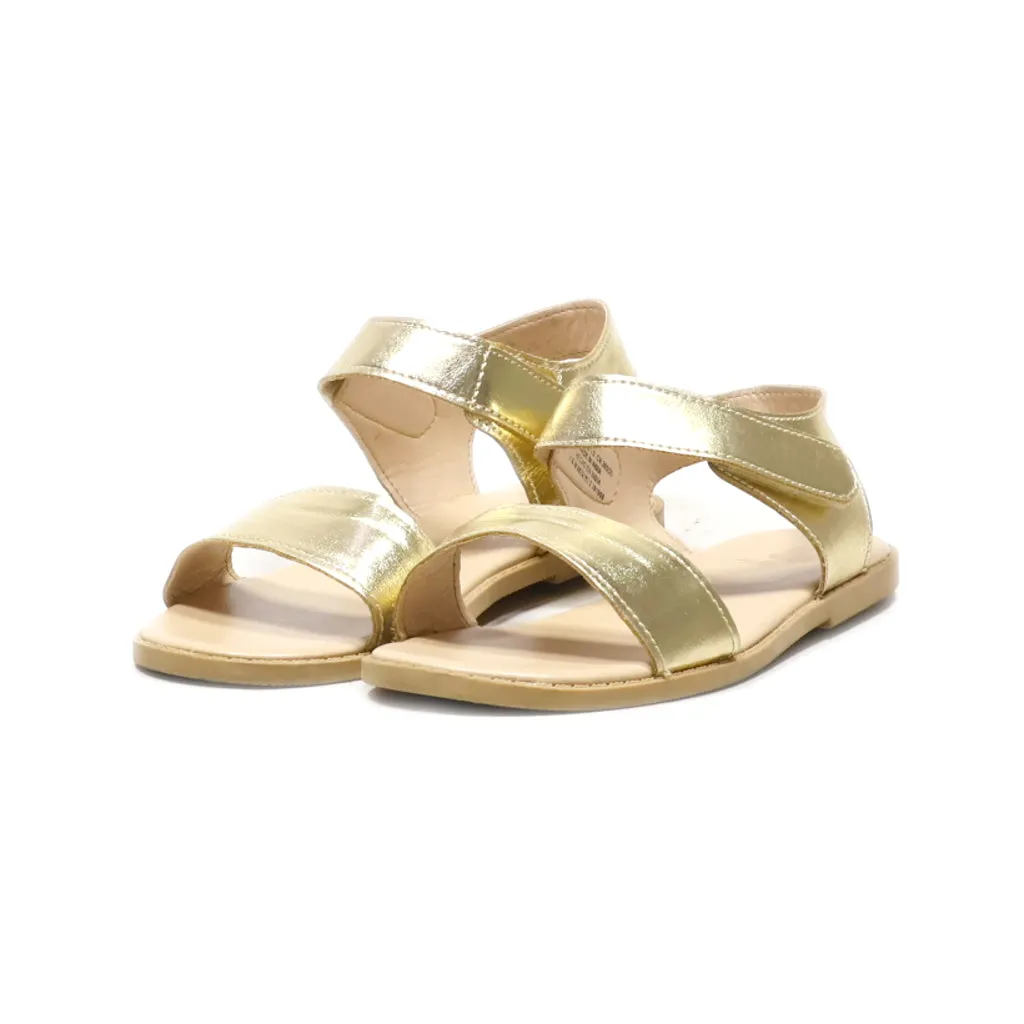 H&M Flat Sandals Leather Gold Colour For Kids