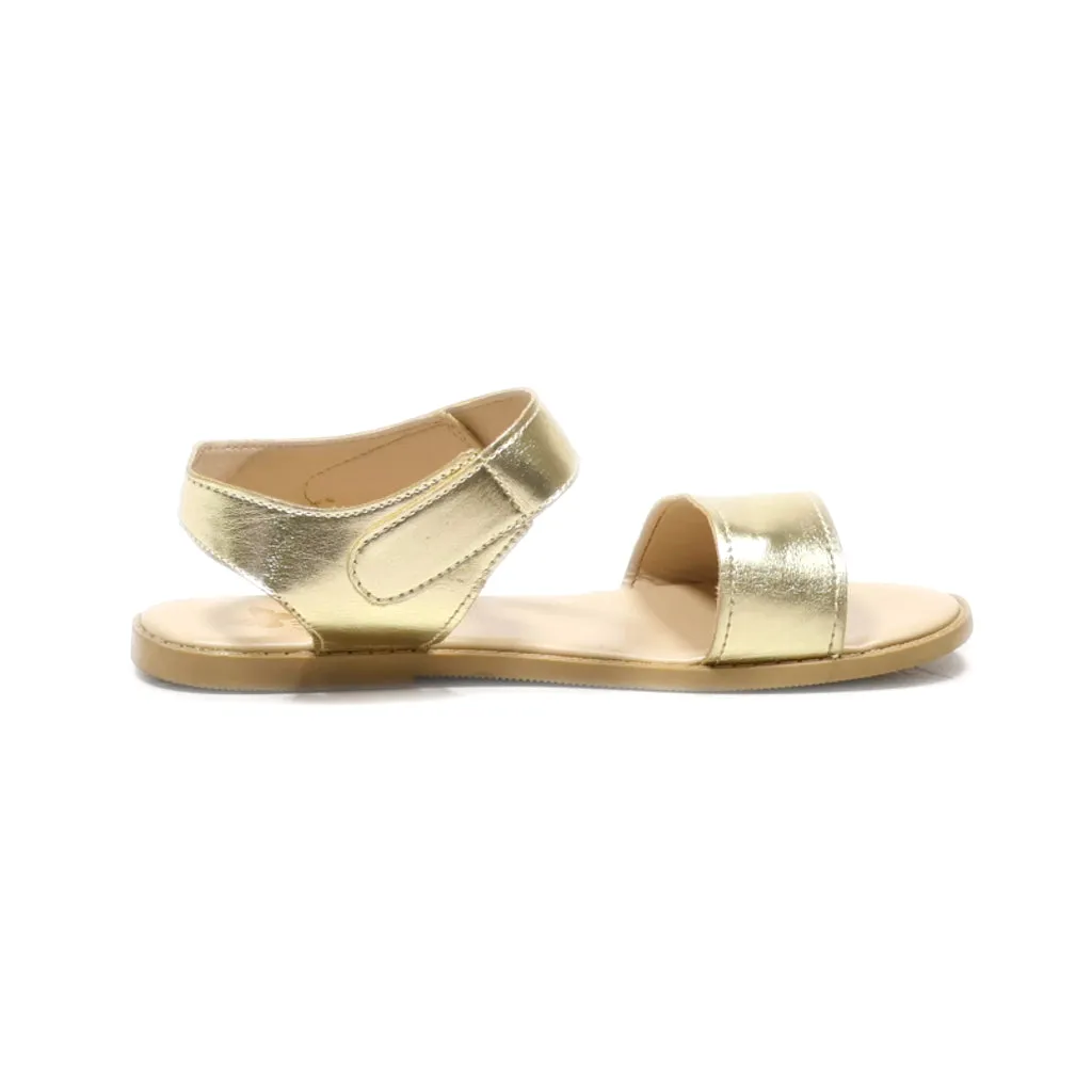 H&M Flat Sandals Leather Gold Colour For Kids