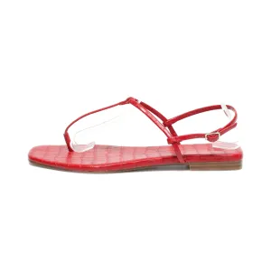 H&M Flat Sandals Leather Red Colour For Women