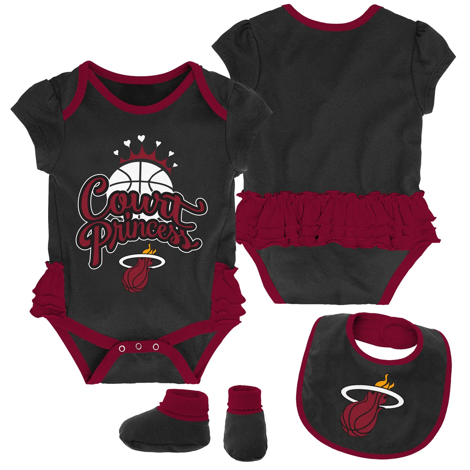 Heat Court Princess Creeper, Bib and Booties Set