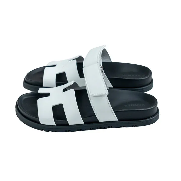 Hermes Chypre Sandals "White Leather"