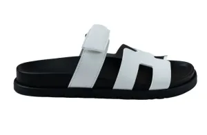 Hermes Chypre Sandals "White Leather"