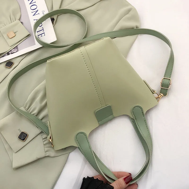 High Quality Bag Women's Spring New Trendy Fashion Vegetable Basket Bucket Bag Texture One-Shoulder Messenger Handbag