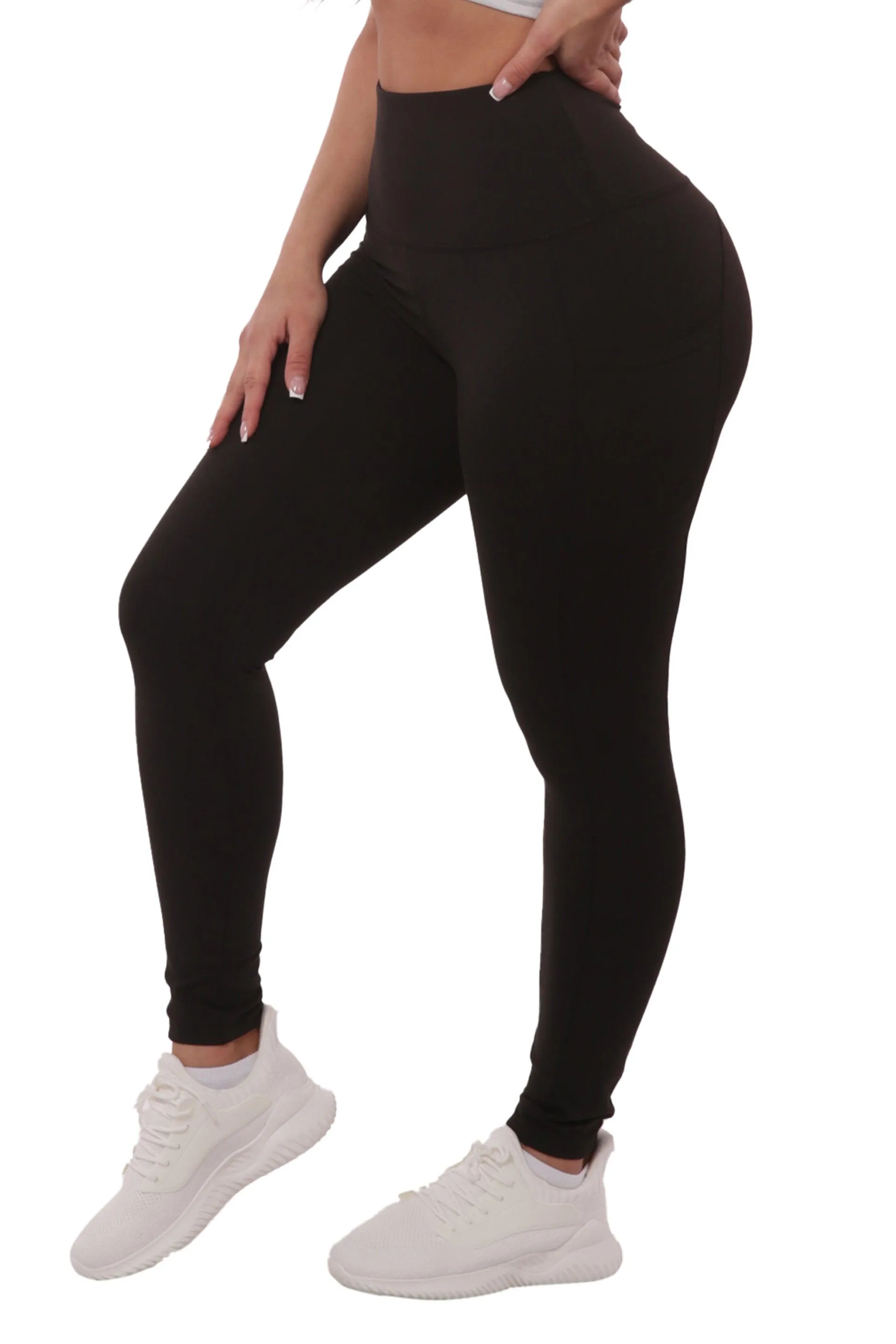 High Waist Tummy Control Sports Leggings - Black