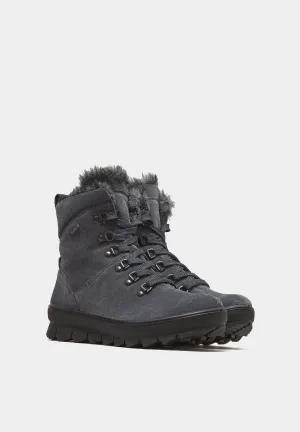 Hiking Style Gore Tex Boots Grey Suede