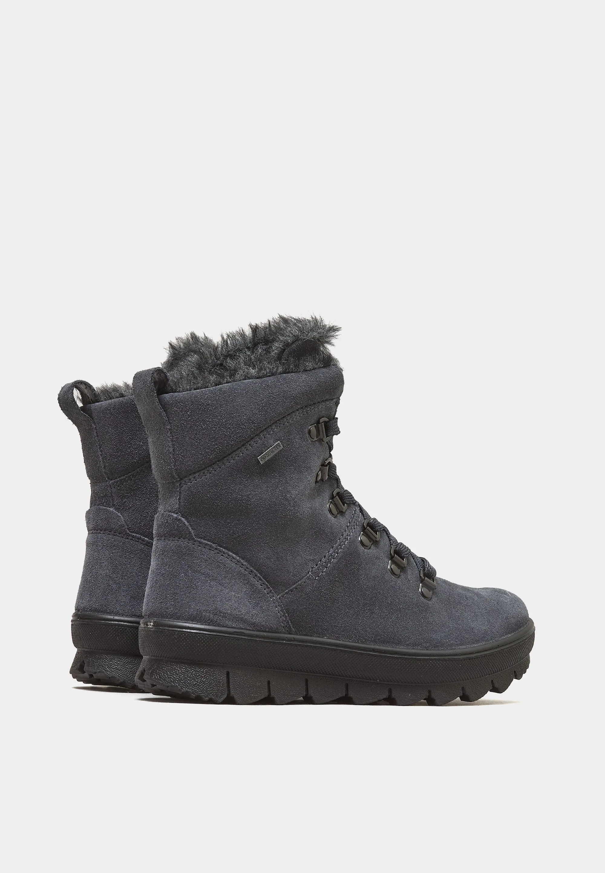 Hiking Style Gore Tex Boots Grey Suede