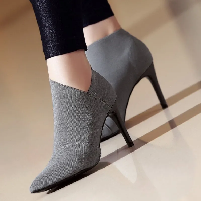 Hot Sale Pointed Toe High Heels Women Boots Basic Shoes Autumn And Winter Casual Fitted Female Single Fashion Outwear Shoe DT609