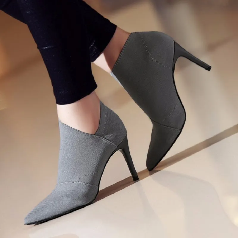 Hot Sale Pointed Toe High Heels Women Boots Basic Shoes Autumn And Winter Casual Fitted Female Single Fashion Outwear Shoe DT609