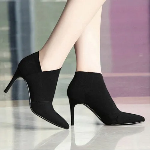 Hot Sale Pointed Toe High Heels Women Boots Basic Shoes Autumn And Winter Casual Fitted Female Single Fashion Outwear Shoe DT609