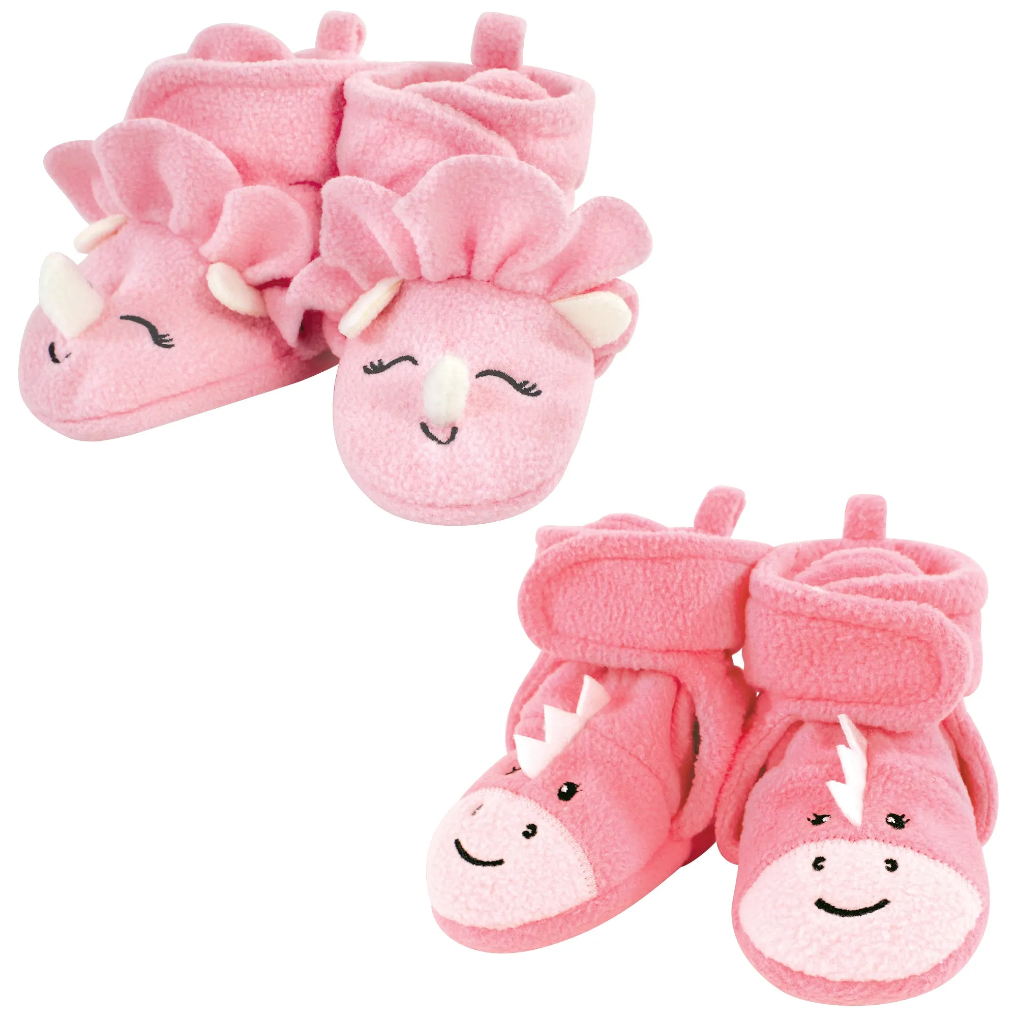 Hudson Baby Cozy Fleece Booties, Girl Dino