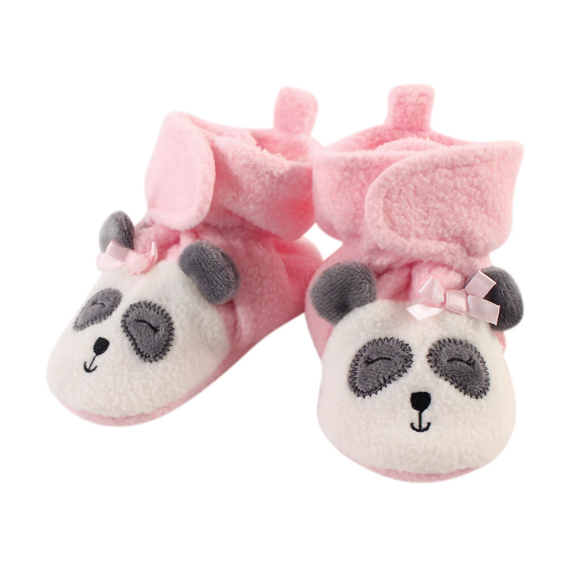 Hudson Baby Cozy Fleece Booties, Girl Panda