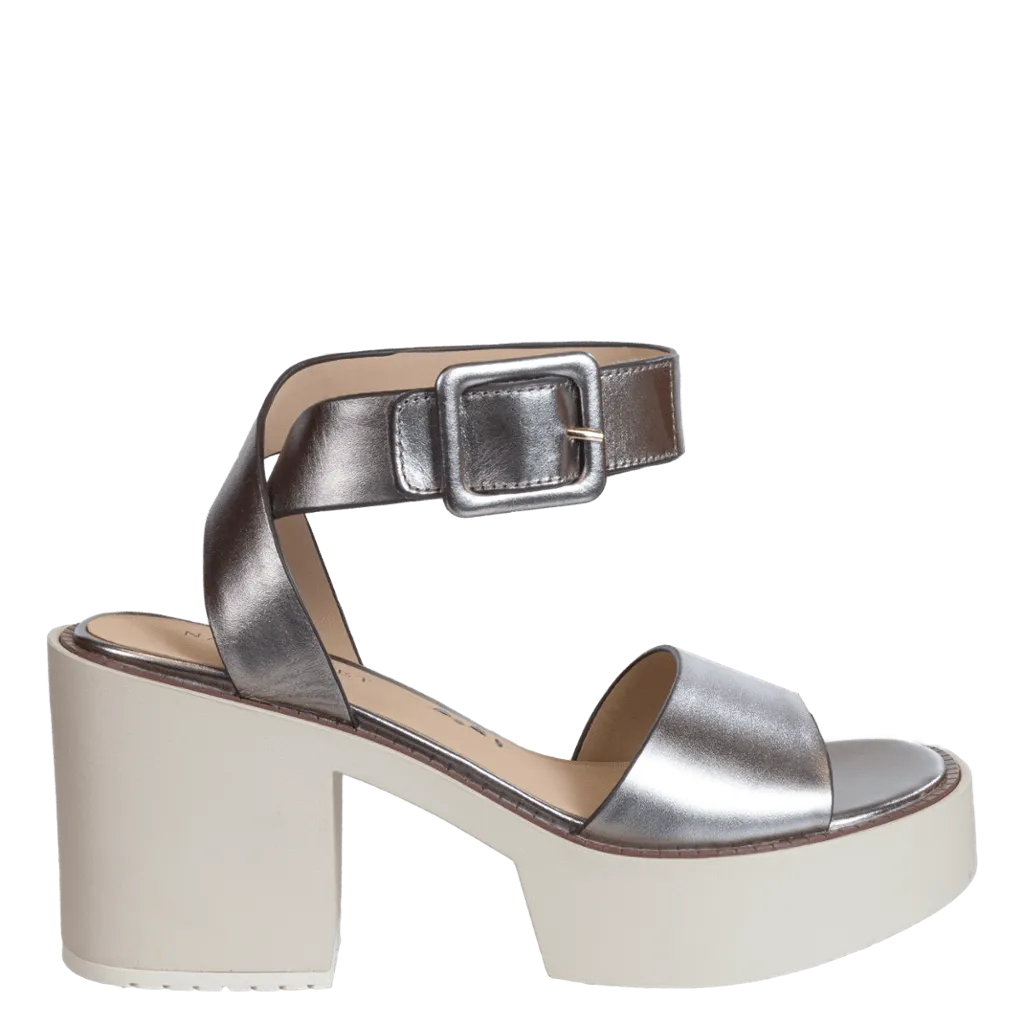 ICONOCLAST in GUNMETAL Heeled Sandals