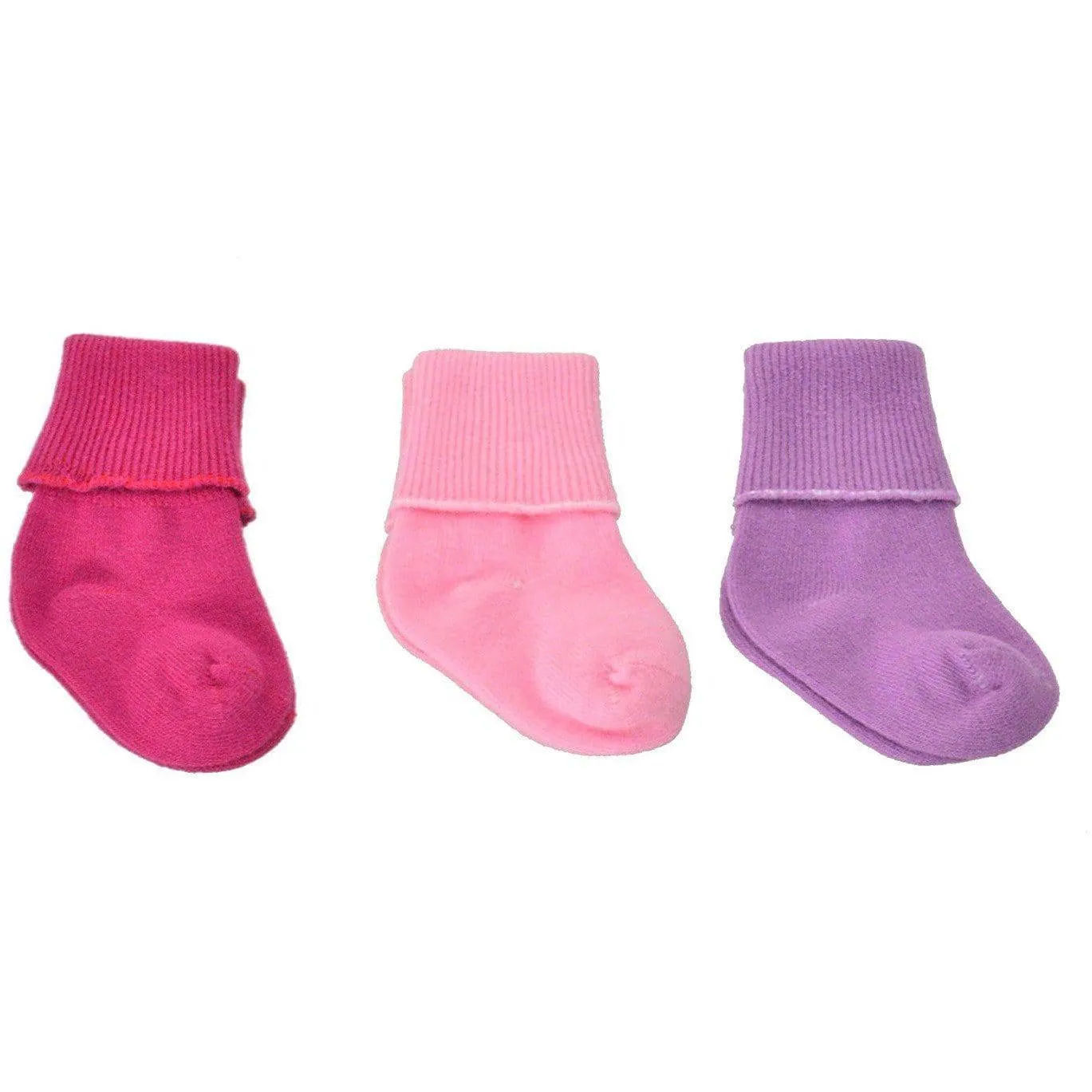 Infant Booties - Turn Cuff Combed Cotton (6 Pair Pack)