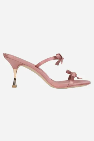 Jeffrey Campbell Bow-Bow Heeled Sandals in Blush Satin Gold