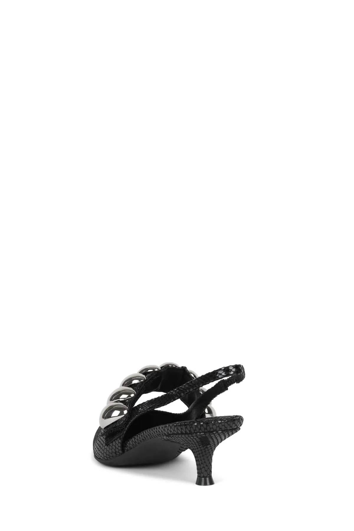 Jeffrey Campbell Persona-SD Heels in Black Shiny Snake Silver