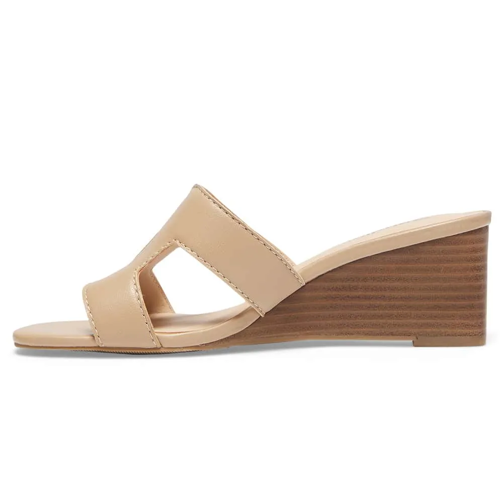 Jemima Wedge in Nude Leather