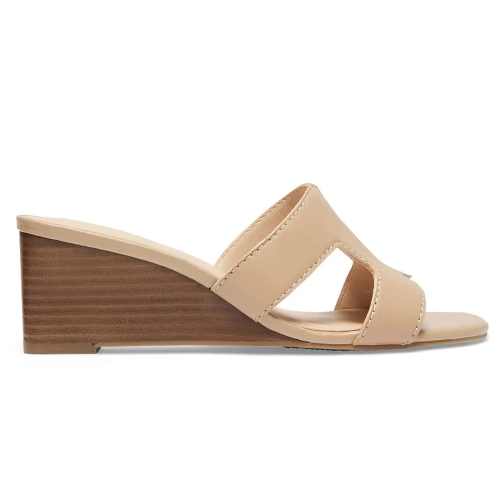 Jemima Wedge in Nude Leather