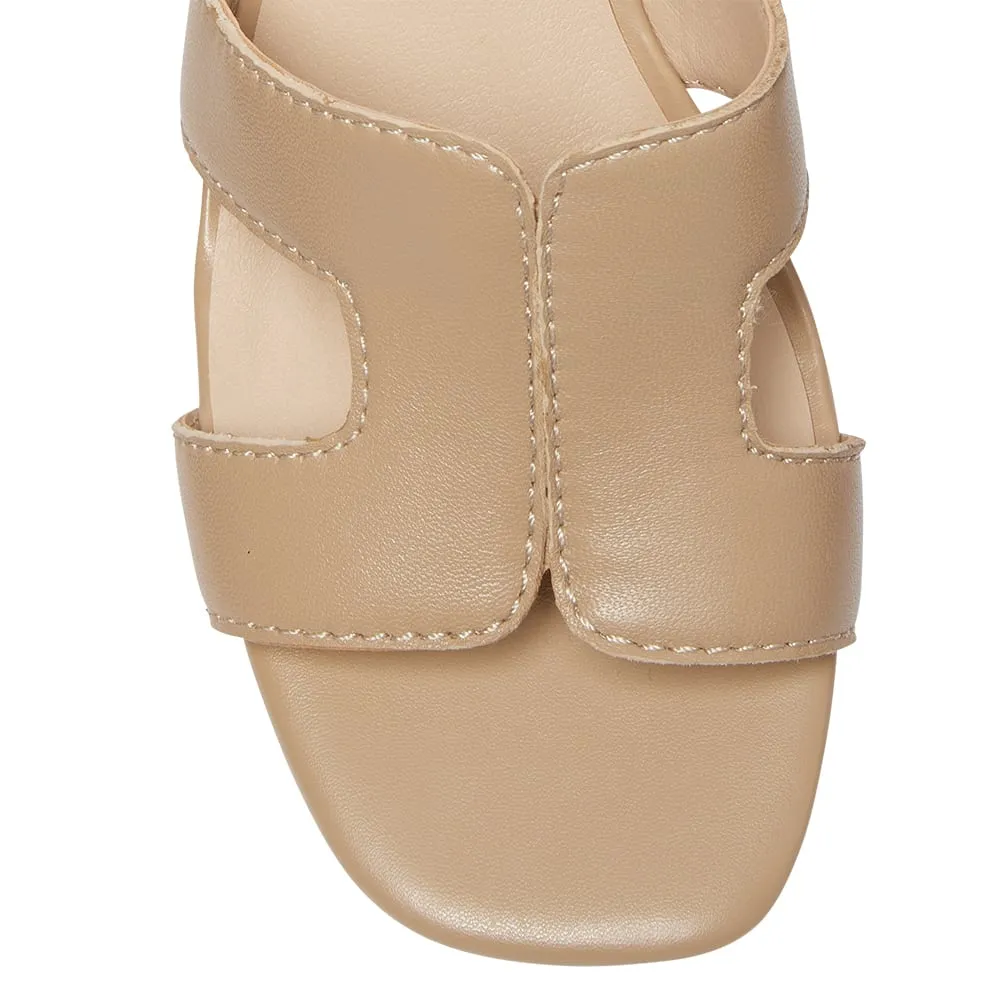 Jemima Wedge in Nude Leather