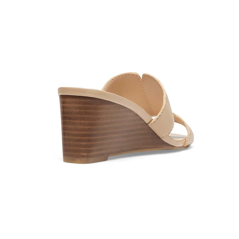 Jemima Wedge in Nude Leather