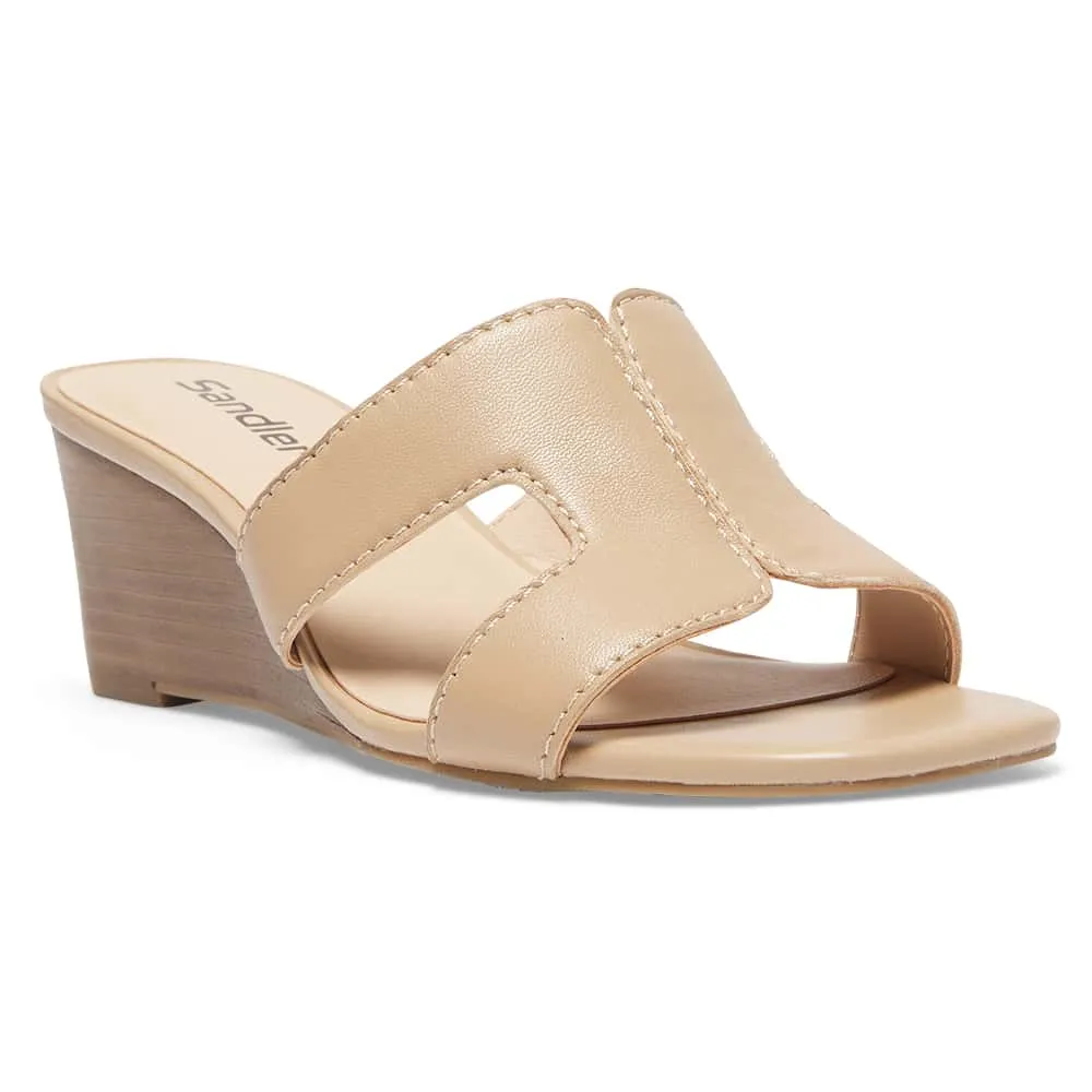 Jemima Wedge in Nude Leather