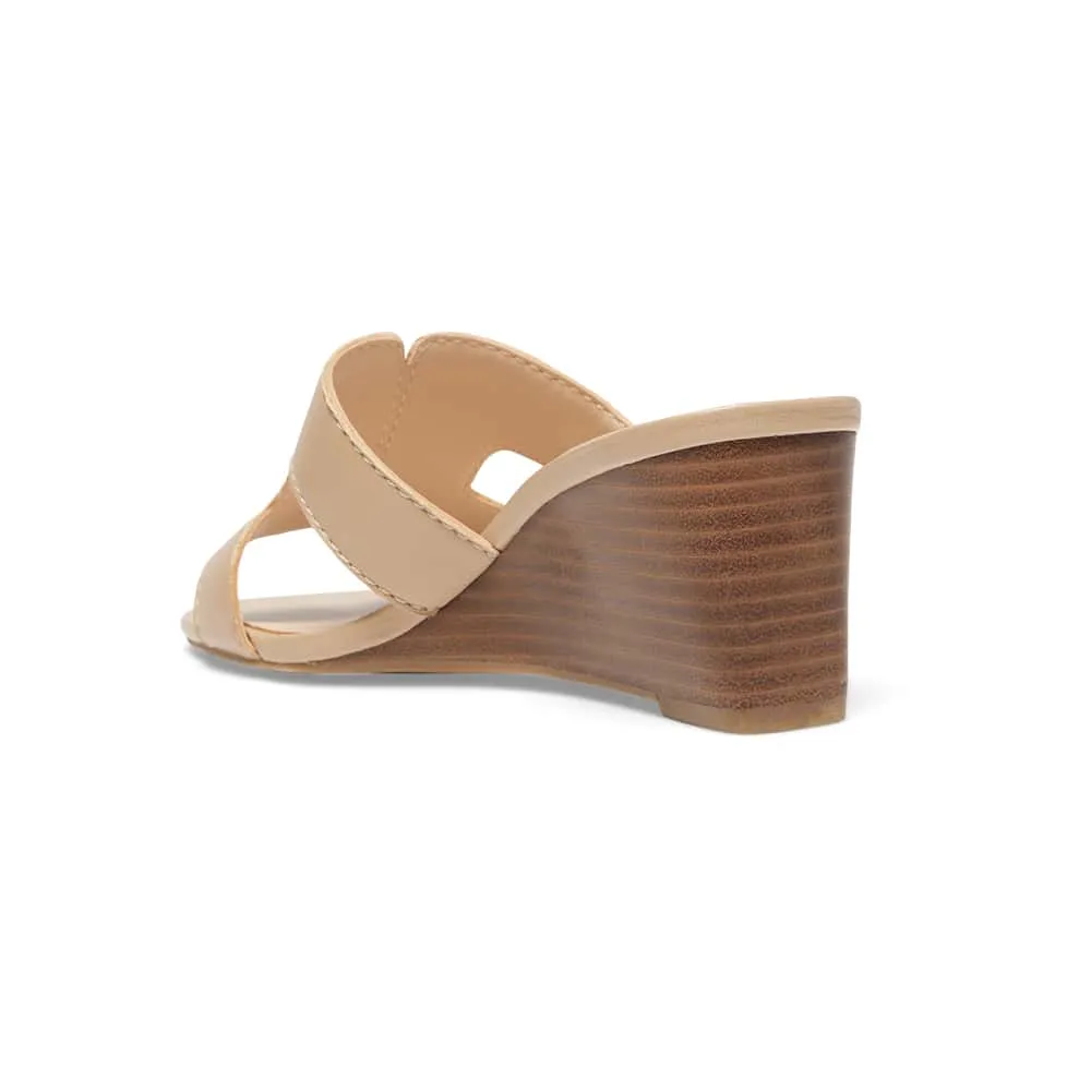 Jemima Wedge in Nude Leather