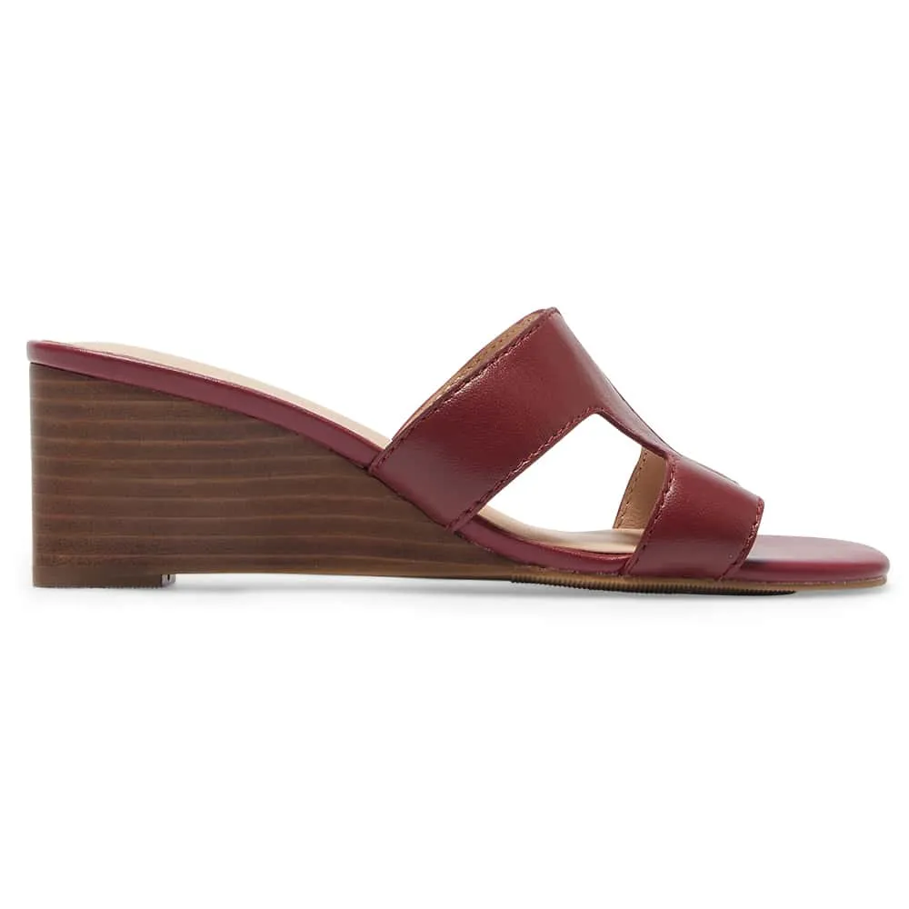 Jemima Wedge in Red Leather