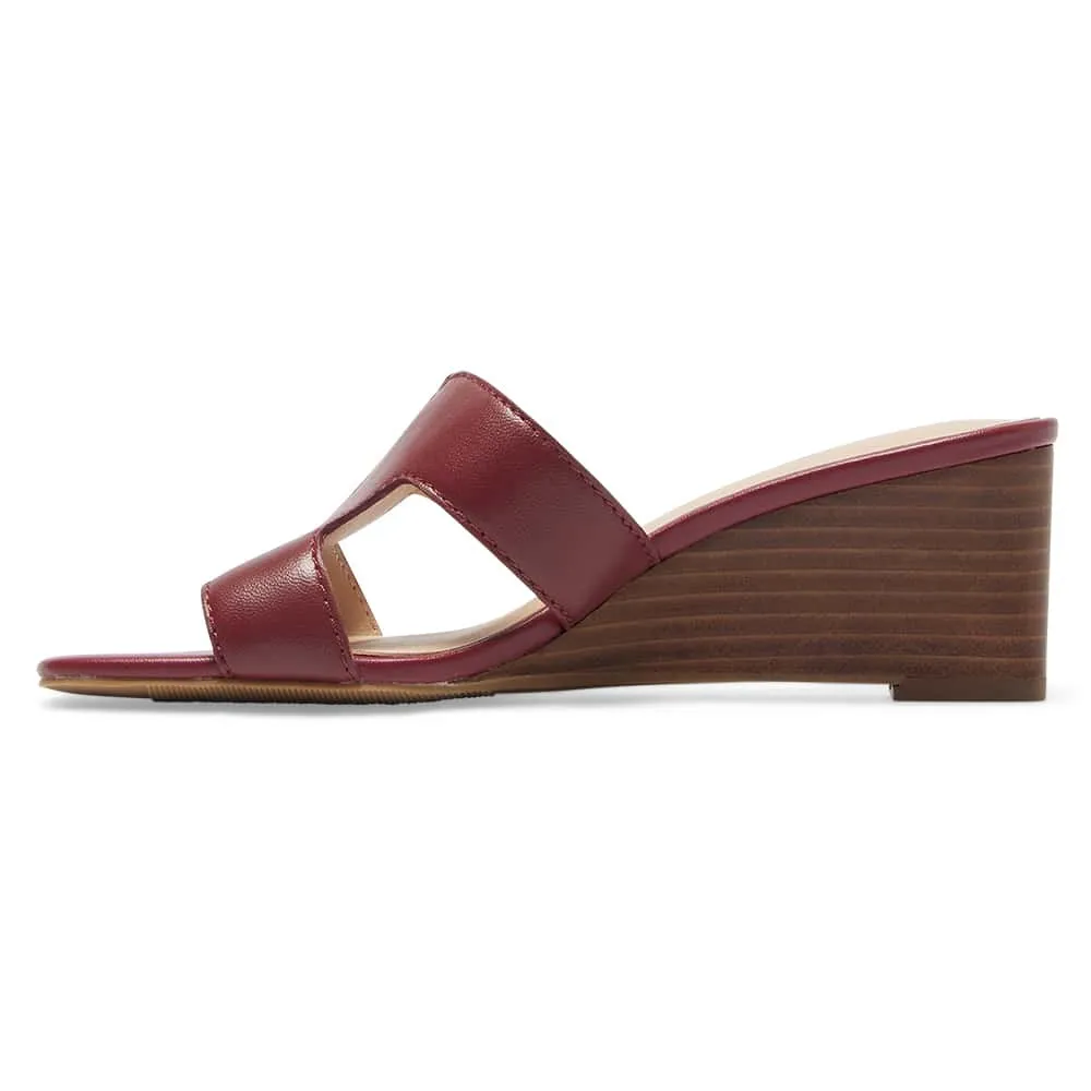 Jemima Wedge in Red Leather