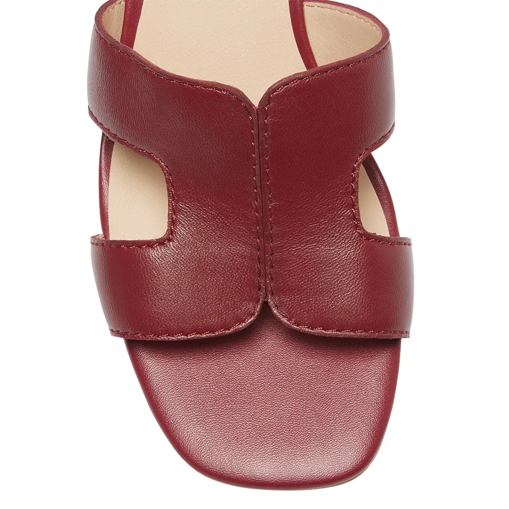 Jemima Wedge in Red Leather