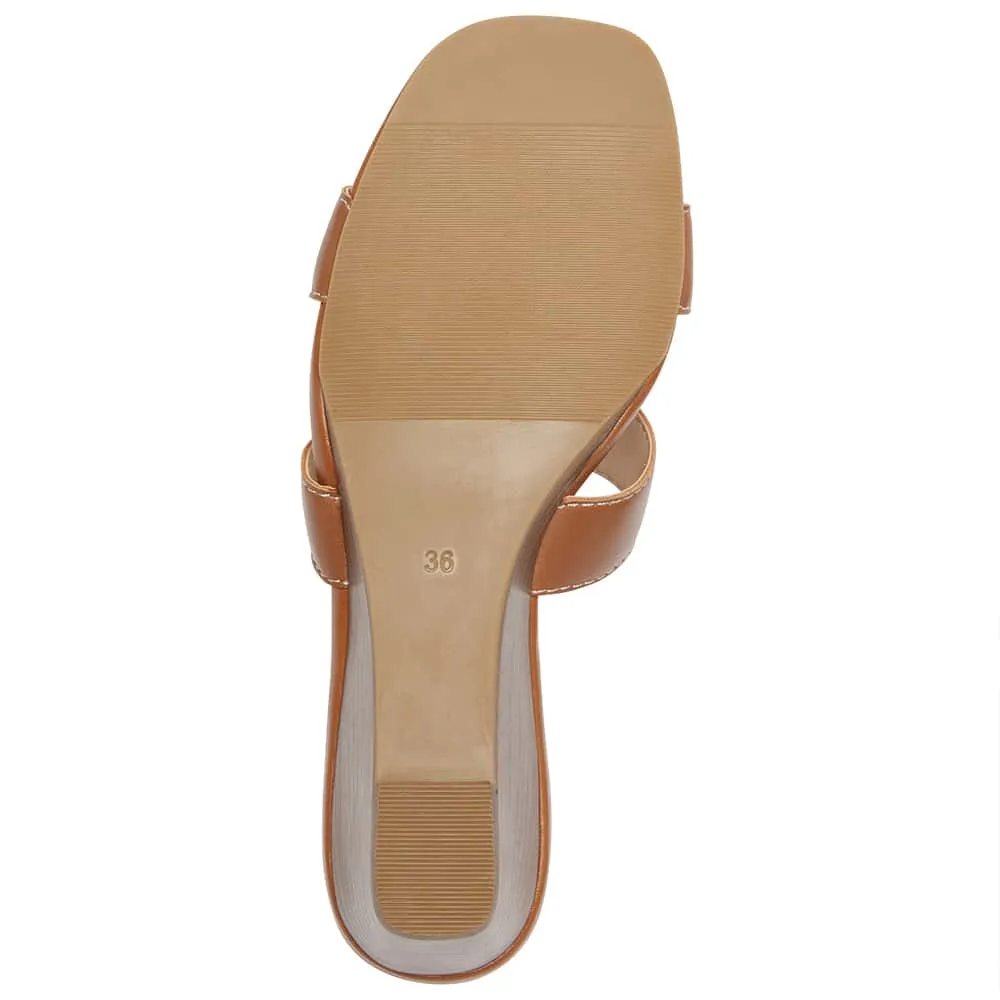 Jemima Wedge in Tan Leather