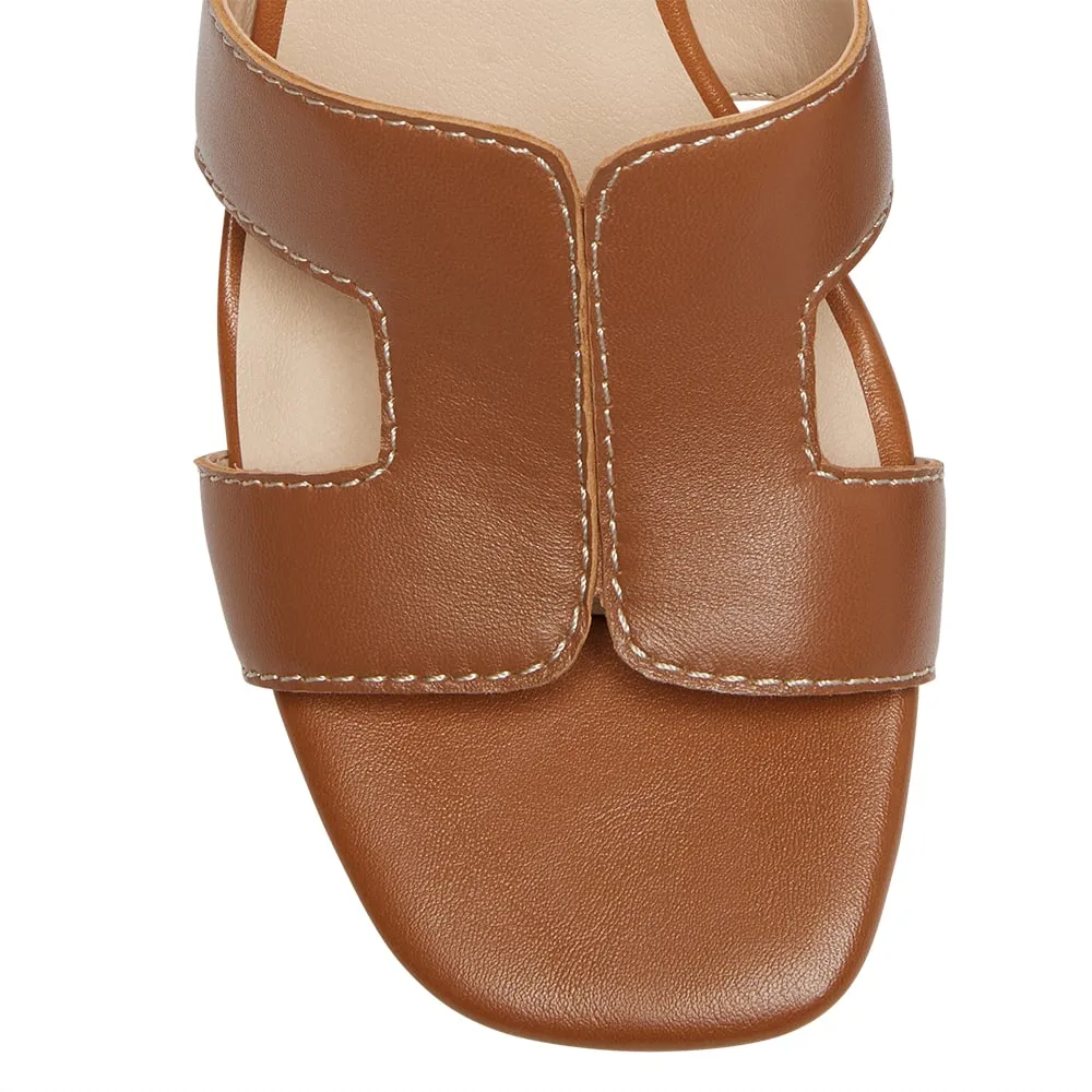 Jemima Wedge in Tan Leather