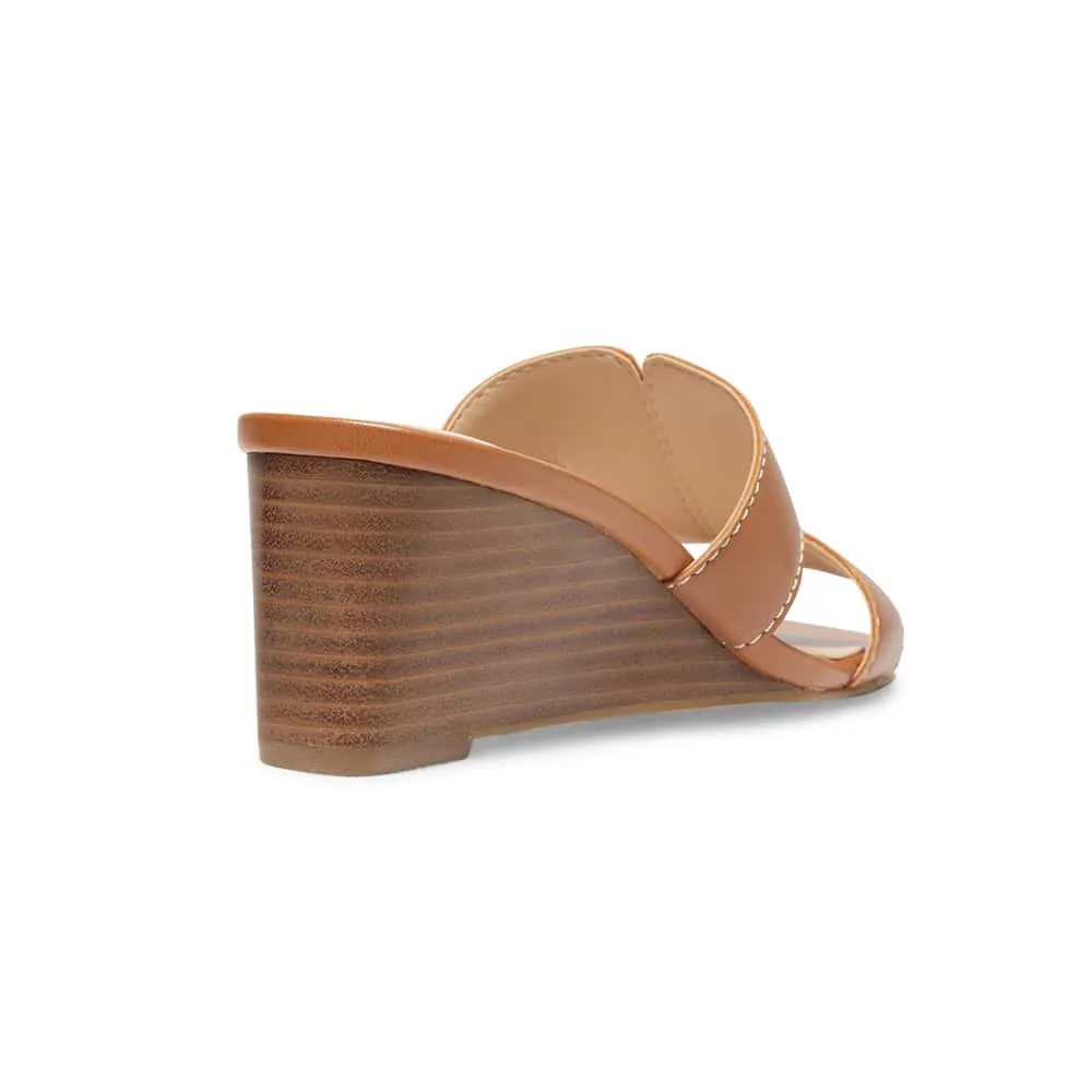 Jemima Wedge in Tan Leather