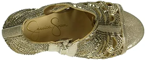 Jessica Simpson Women's Jayley Caged Heeled Sandal, Champagne, 8