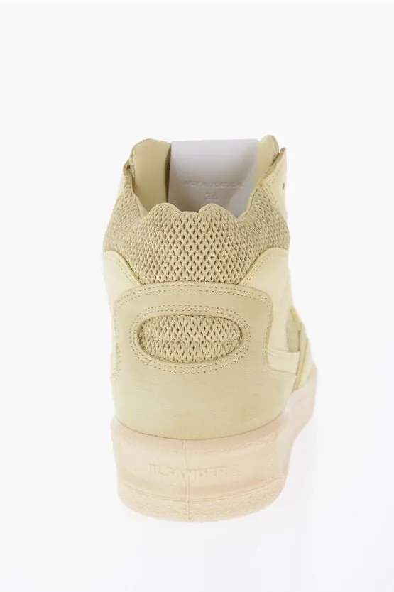 Jil Sander Leather BASKET High-Top Sneakers With Rubber Sole