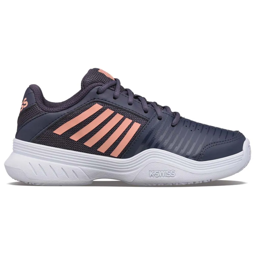 K-Swiss Court Express Omni Tennis Shoes (Junior) - Grey Stone/Peach/White