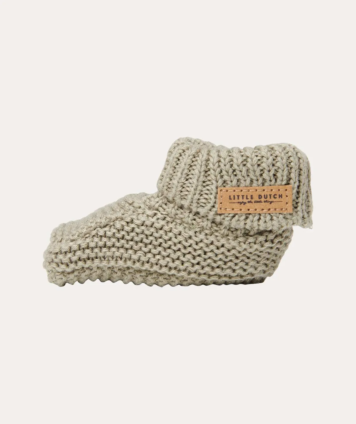 Knitted Baby Booties - Olive