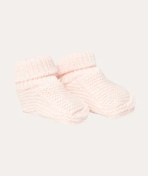 Knitted Baby Booties - Pink