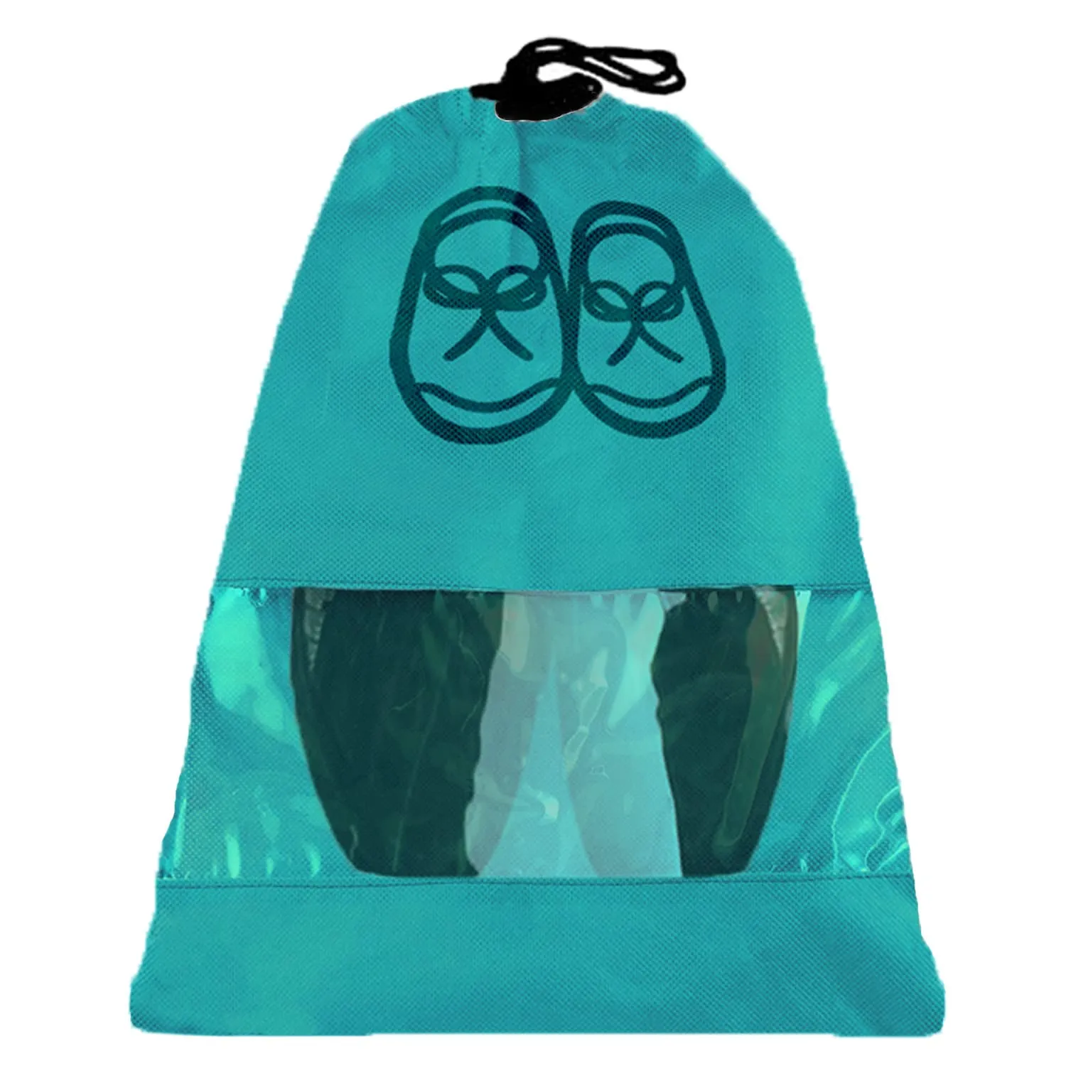 Kuber Industries Non Woven Waterproof & Portable Drawstring Shoe Cover With Transparent Window,Pack of 12 (Blue)