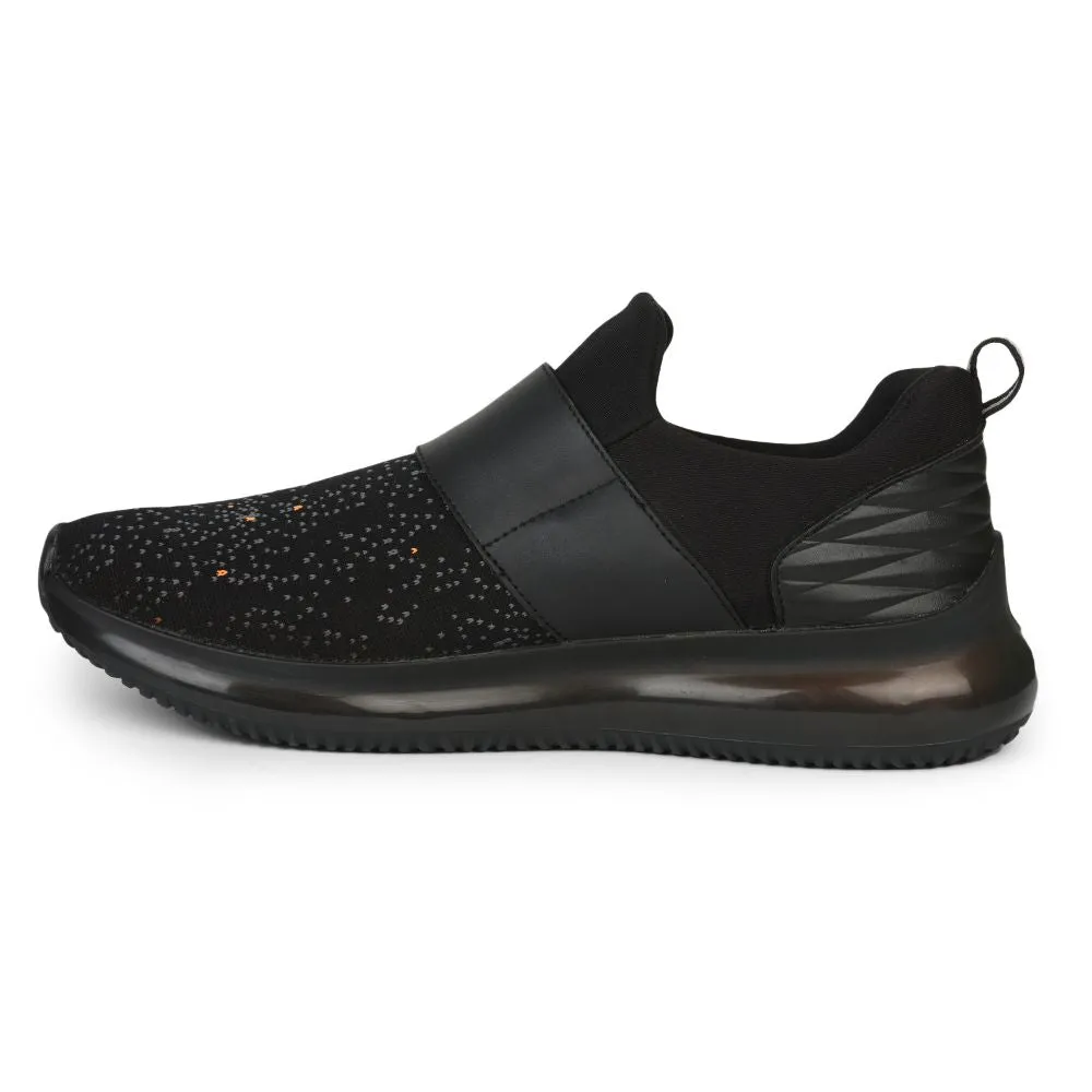 Leap7x Slip-on Athleisure Shoes For Men (Black) Flins-1 By Liberty