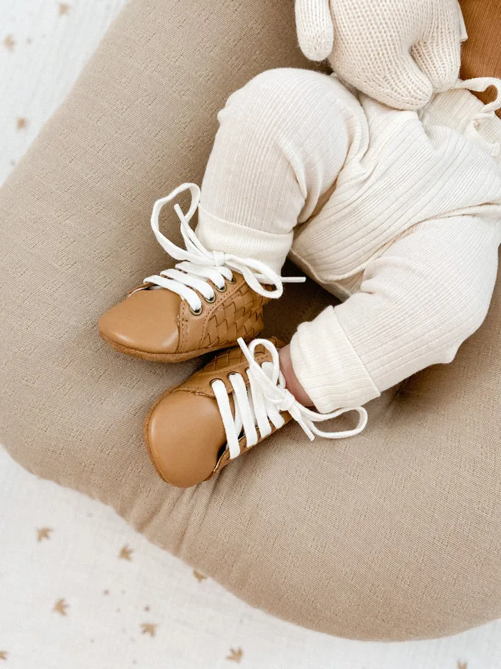 Leather Woven Sneaker | Color 'Rust' | Soft Sole