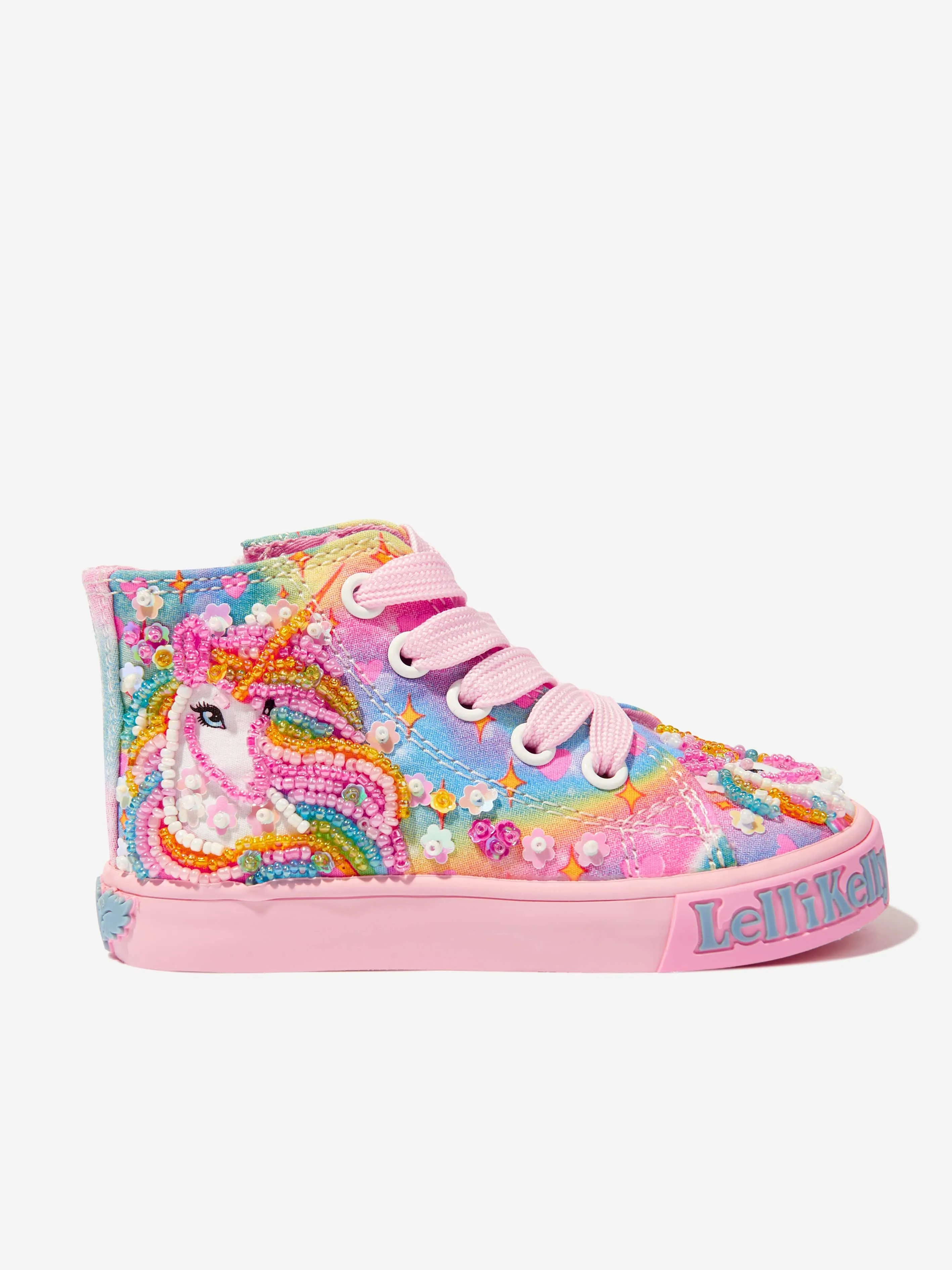 Lelli Kelly Girls Unicorn Rainbow High Top Trainers in Multicolour