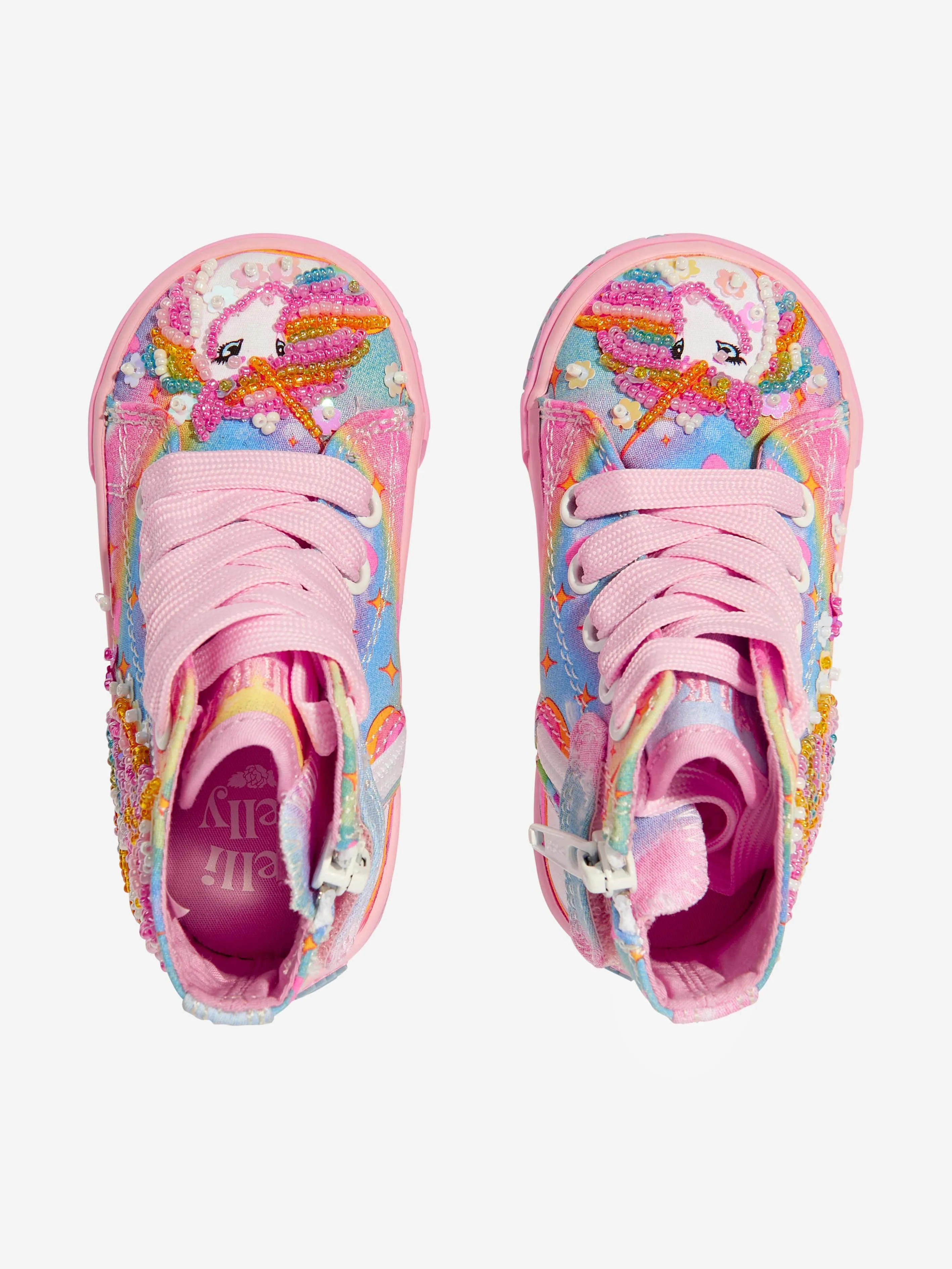 Lelli Kelly Girls Unicorn Rainbow High Top Trainers in Multicolour