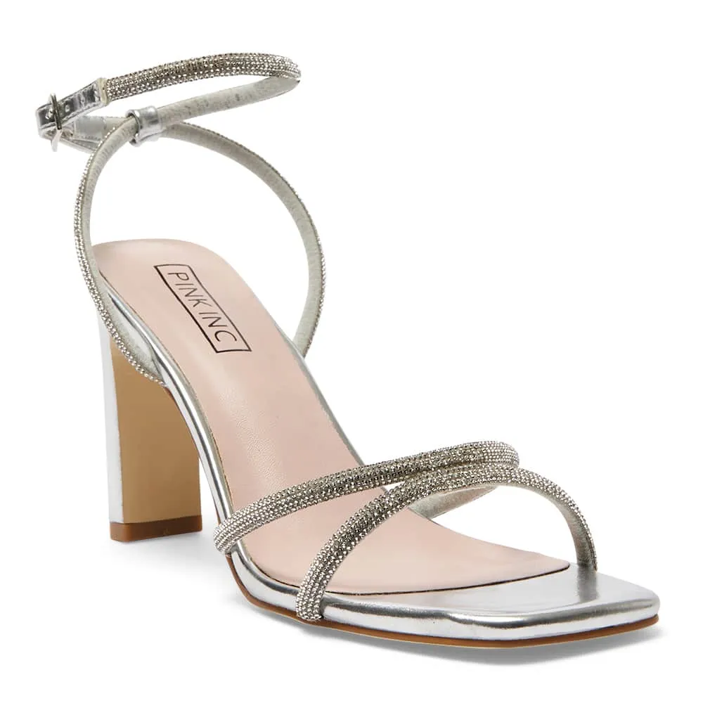 Letita Heel in Silver Metallic