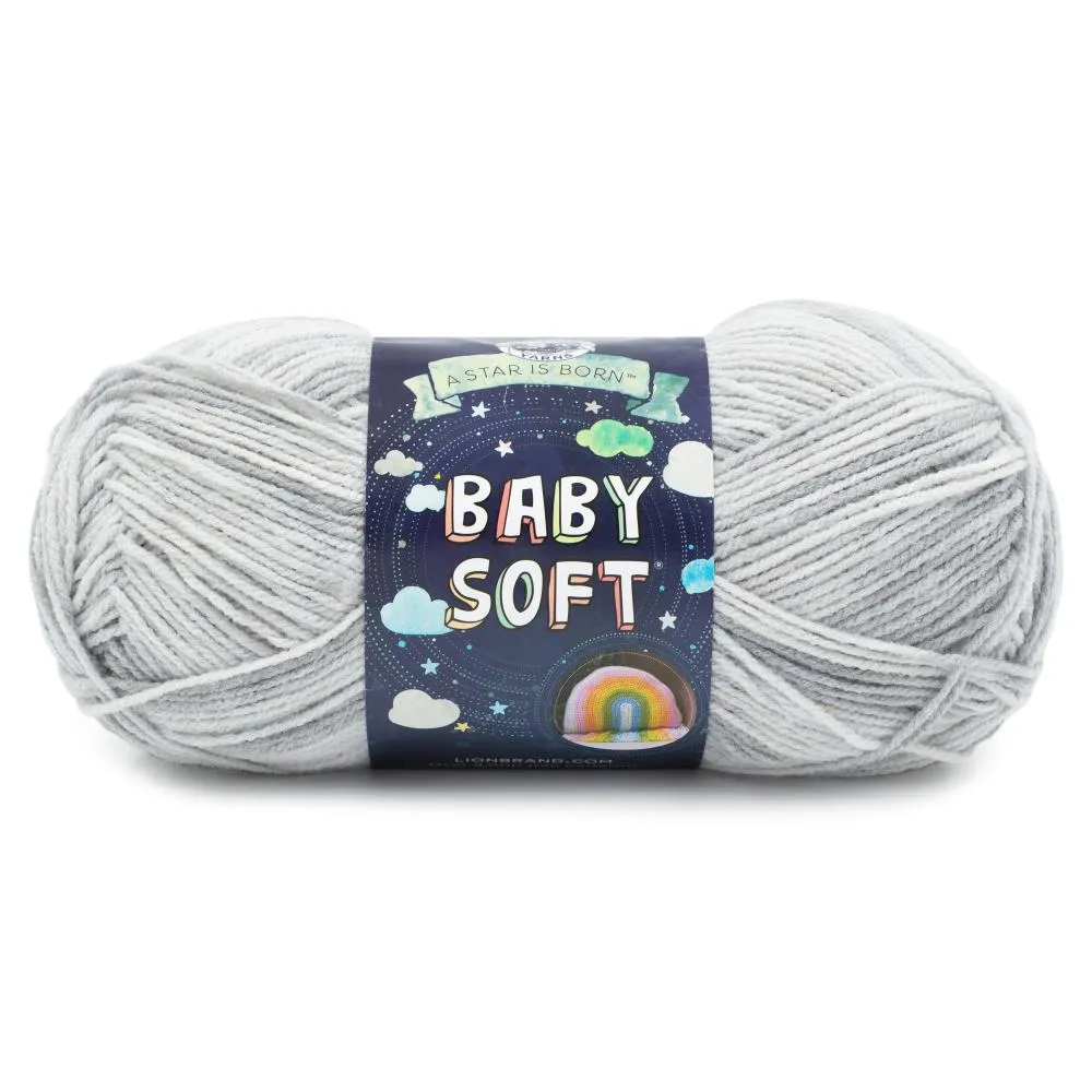 Lion Brand Baby Soft Yarn Grey Print*